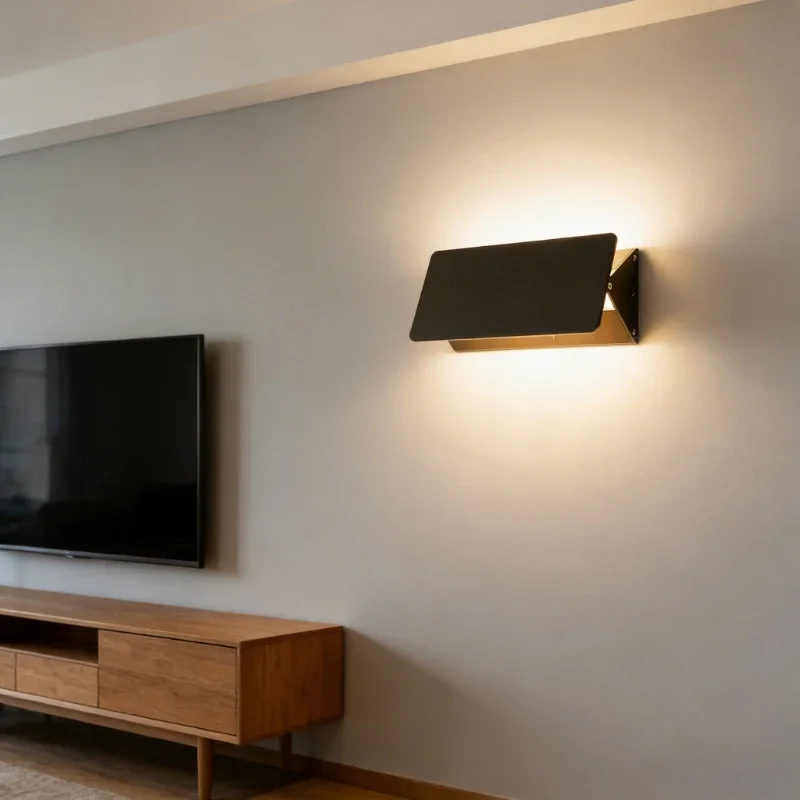Square Adjustable Angle Minimalist LED Aluminum Wall Lamp for Indoor Balconies Corridors Living Rooms Bedrooms Wall Light