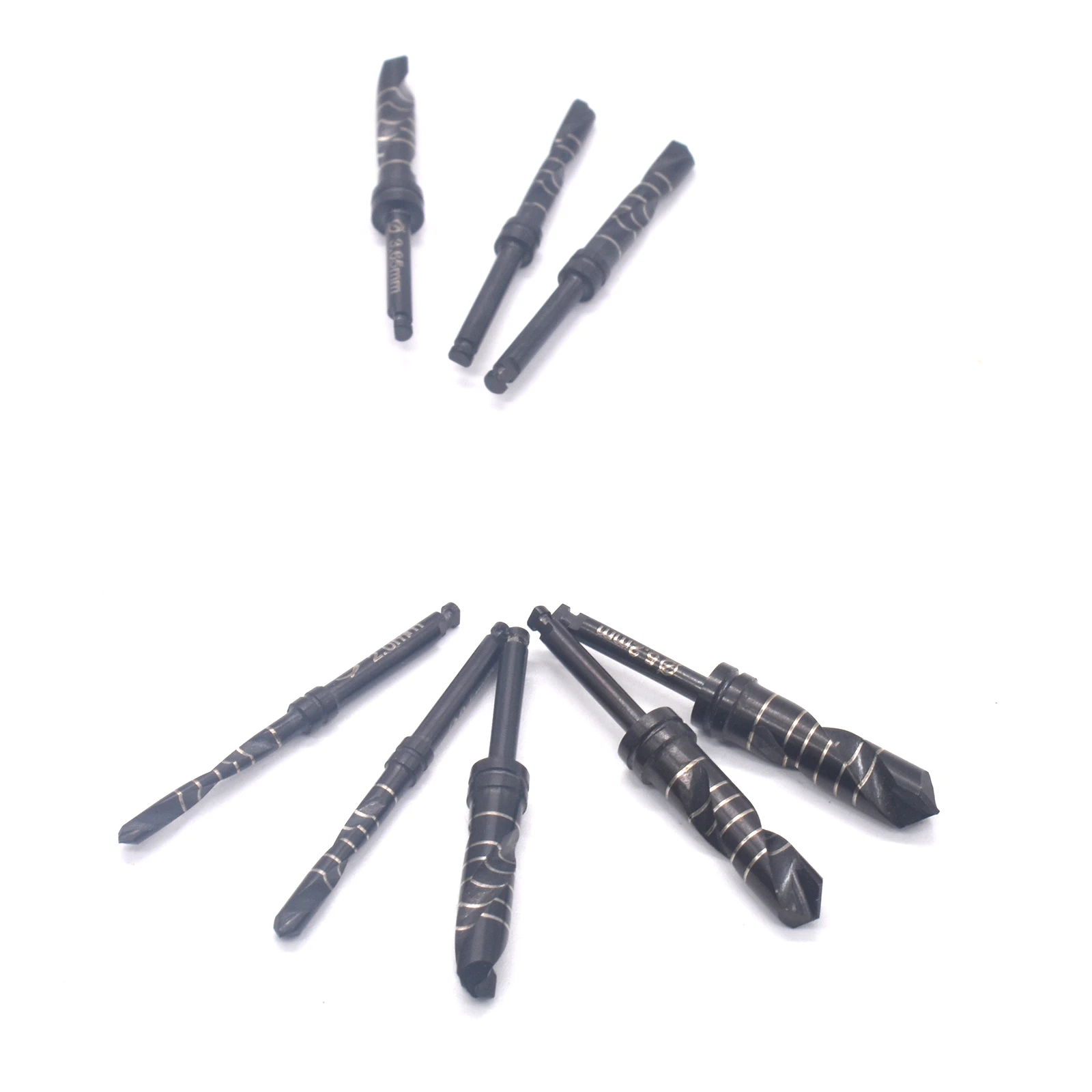 1 stücke Zahn implantat bohrer Titan beschichtetes schwarzes Reibohr gerät 2,0mm/2,5mm/2,8mm/3,2mm/3,65mm/4,2mm/4,8mm/5,2mm