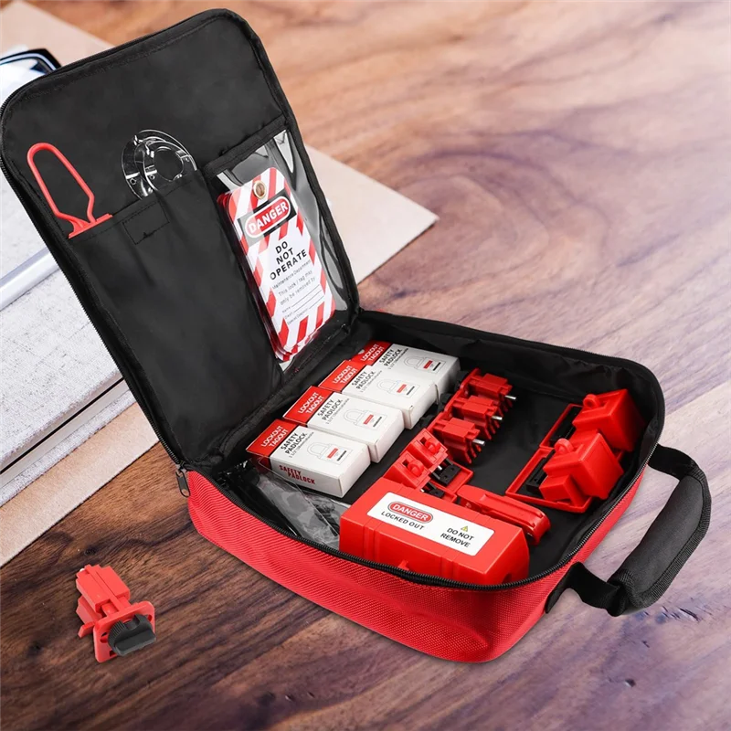 

Lock Out Tag Out Kits Electrical,57 Lockout Tagout Kit With Breaker Hasps Tag Padlock Plug Lockout For OSHA-Loto Kit