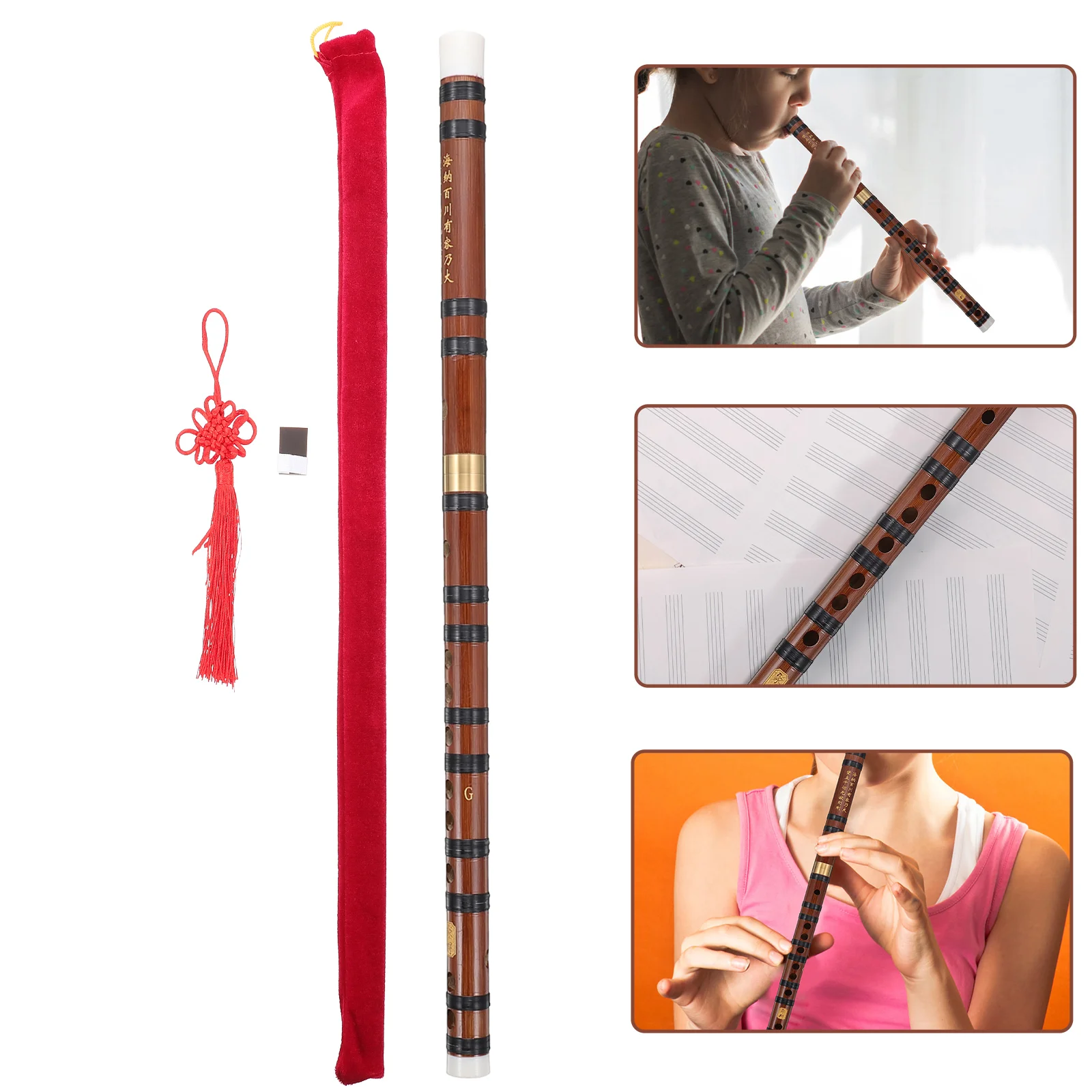 

Bamboo Flute Bitter Ancient Chinese Musical Instruments Student Wooden Beginners Professional Kids