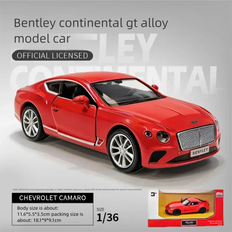 MAKEDA 1:36 Bentley Continental GT, Diecast Car Model with Openable Doors & Pull-Back Function, Collectible Ornament Kids To