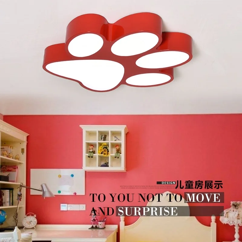 

Modern Creative Paint Colorful Iron Children Bedroom LED Lighting Home Decoration Arcrylic Footprint Design Ceiling Lamp