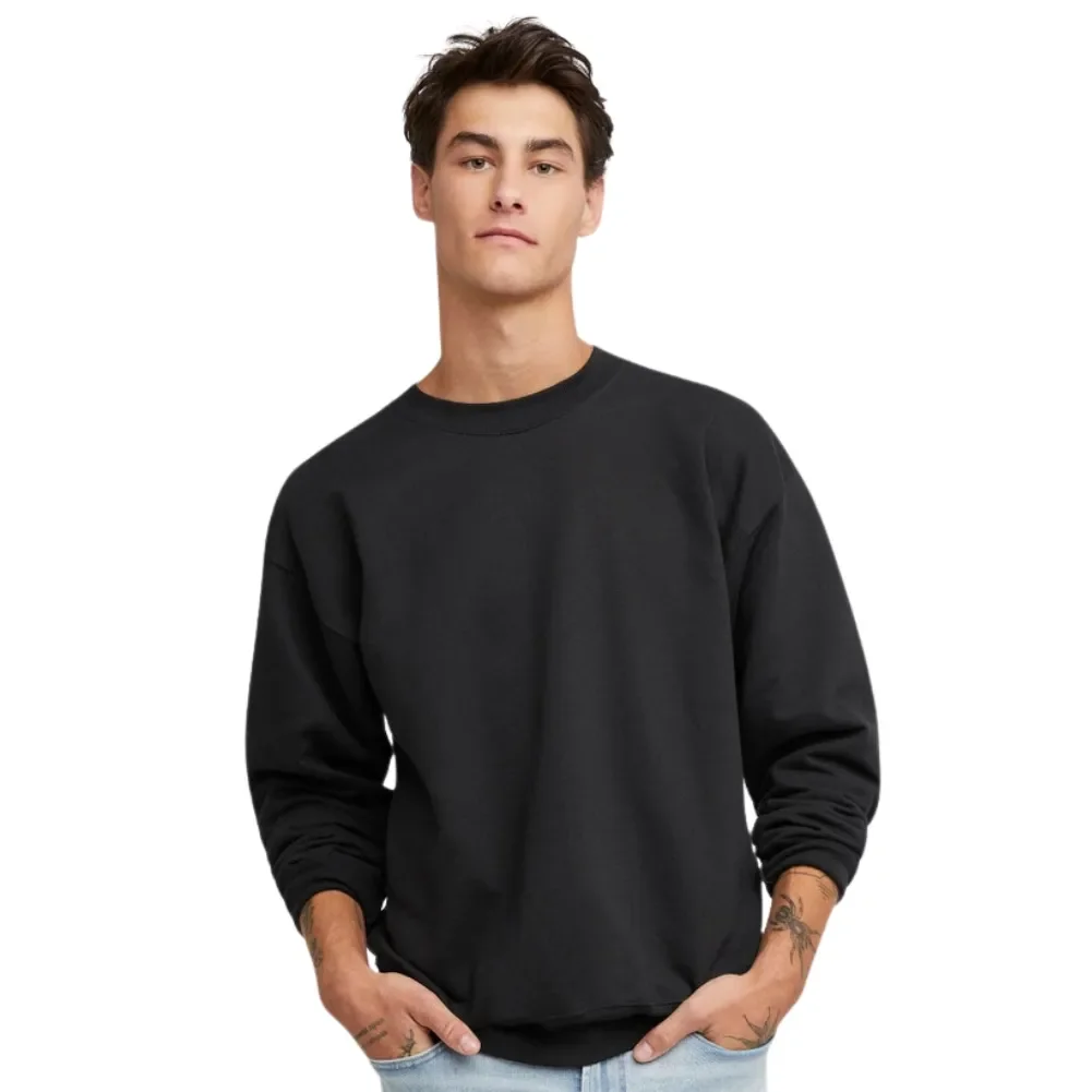 Men's 300 Gsm French Terry Cotton Crewneck Sweatshirt with Embroidered Hood Digital Printing for Autumn Season