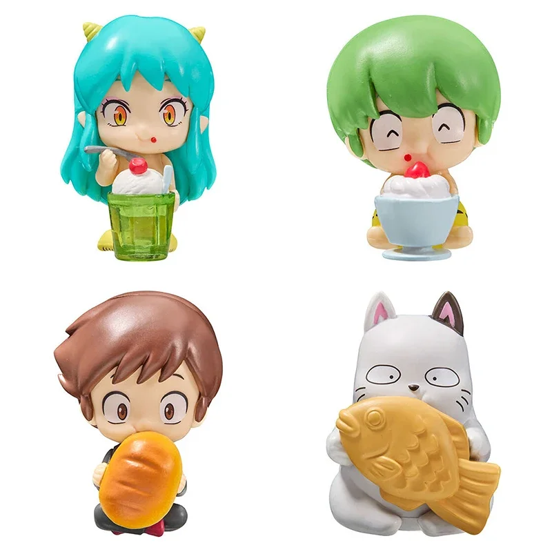 BANDAI Urusei Yatsura Action Figures Model Moroboshi Ataru Miyake Shinobu Gashapon Sitting Posture Series Toys Genuine