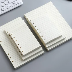 80 Sheets A5/A6/A7 6 Ring Notebooks Inner Pages Binders Loose-leaf Paper Folders Office School Stationery Accessories Blank Line