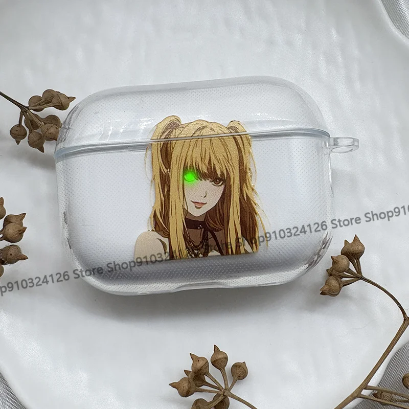 Anime Death Note Coole Amane Misa Transparente Hülle für Airpods Pro 3 2 1 4 Niedliche Cartoon Japanische Airpod-Hüllen TPU Kopfhörer-Schutzhülle