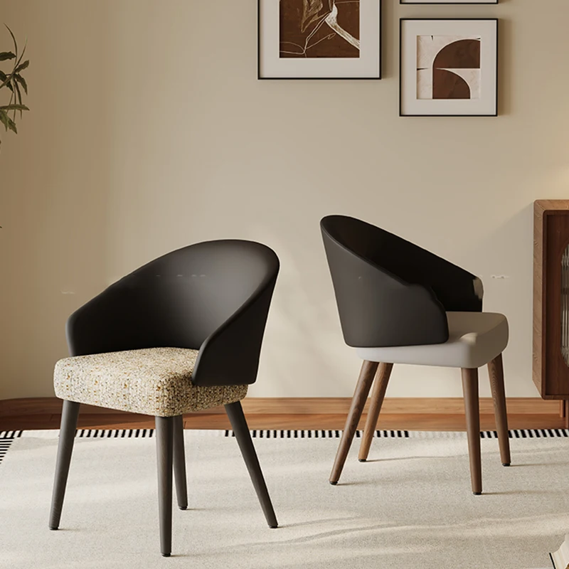 

Set Of 2 Minimalist Dining Chairs Modern Mid Century Comfy Arm Dining Chairs Classic European Fauteuil Salle A Manger Furniture