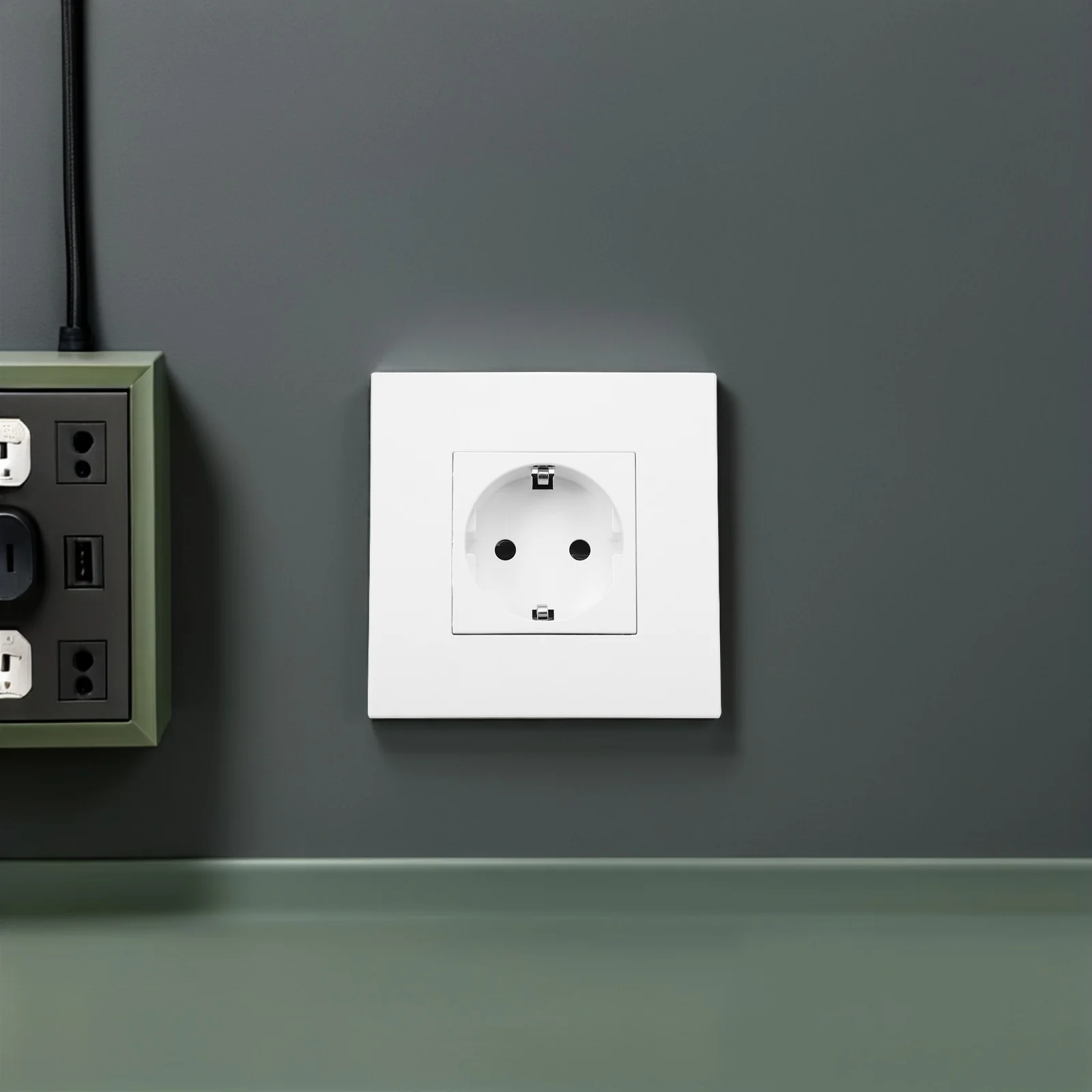 Enchufe europeo de montaje empotrado de 86Mm, toma de pared empotrada estándar europea para el hogar, oficina, apartamento, Villa, eléctrico incorporado, 2 uds.