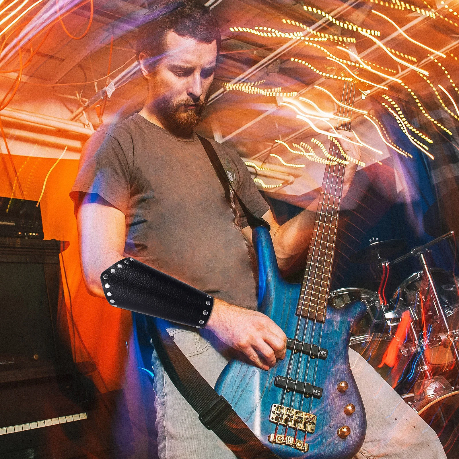 

1pcs 1 Pair Arm Guards Knight For Cosplay Costume Party Medieval Warrior Wrist Sturdy Pu Bracers Accessory