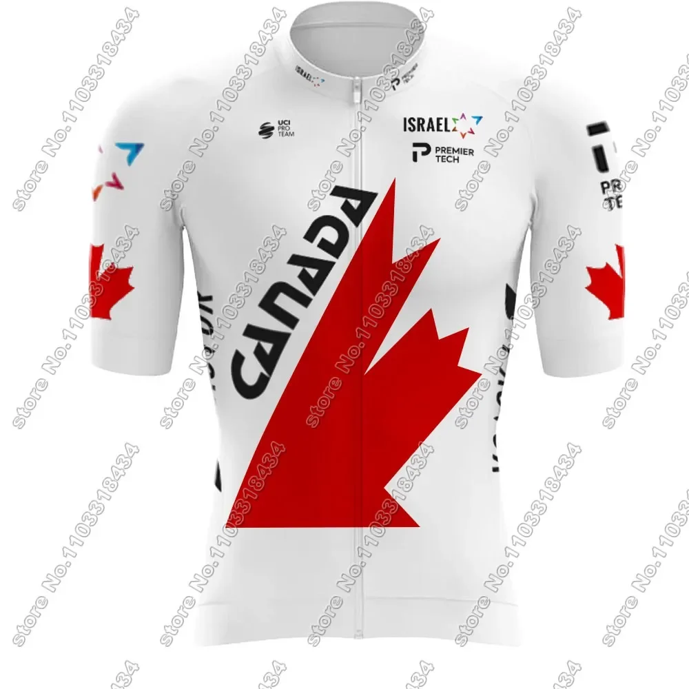 Canada National Team 2024 Cycling Jersey Set Israel-Clothing Men Road Bike Shirt Suit Bicycle bib Shorts MTB Wear Ropa Maillot