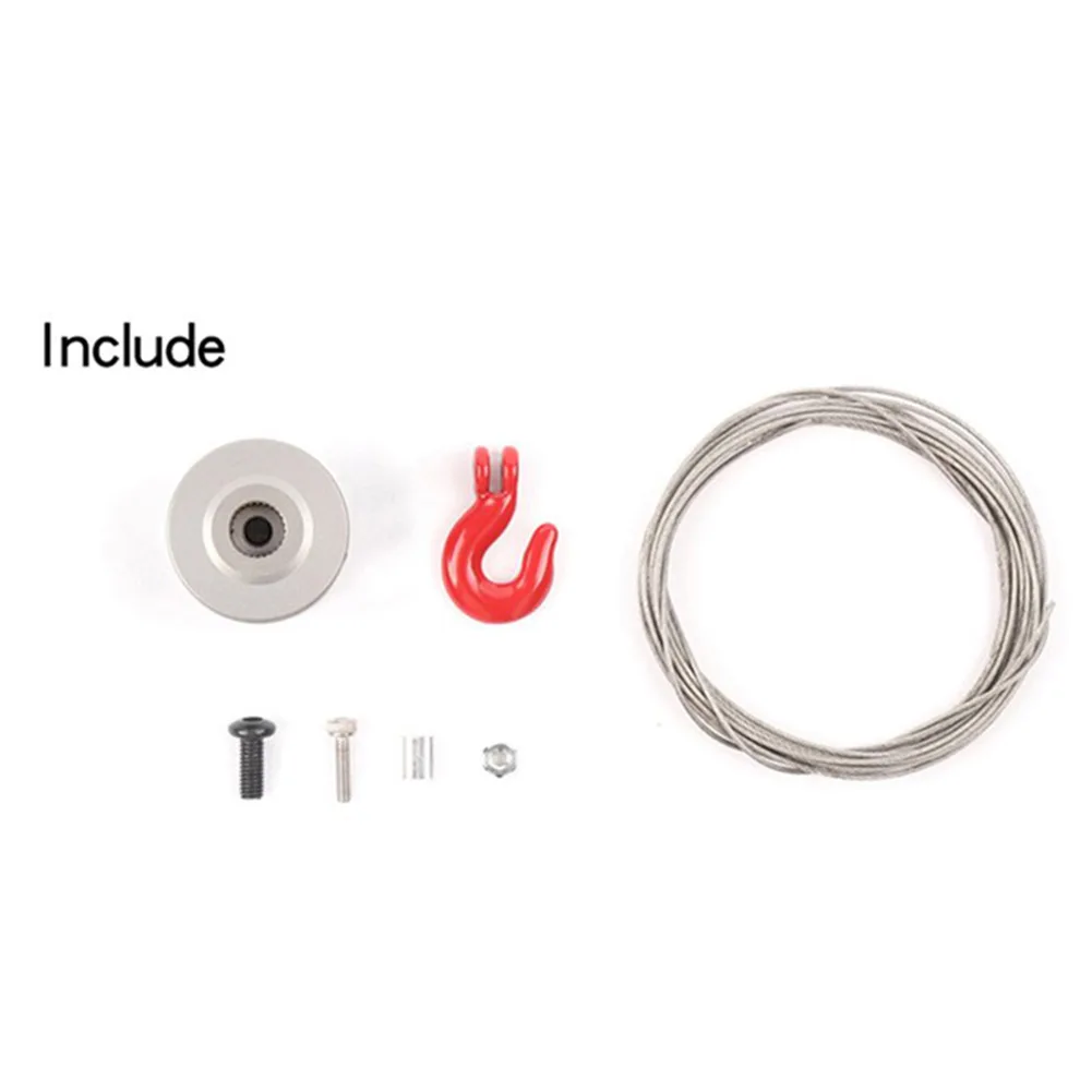 Aluminum 25T Steering Gear for winch Drum Wheel for RC for Rock Crawler 1/10 Scale with 198cm Wire Length Suitable for RC for