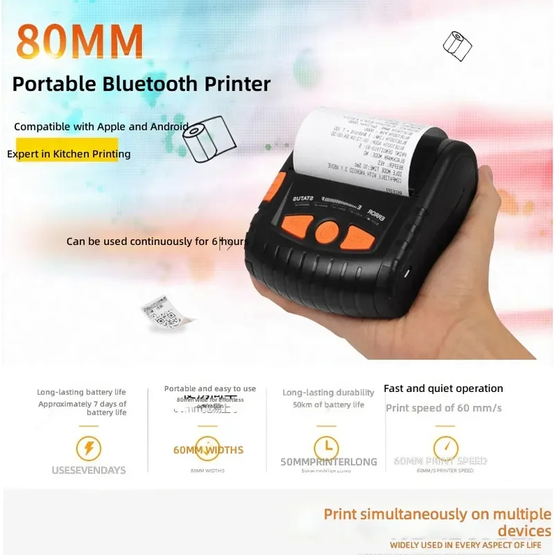 for  PT380 Portable Bluetooth Printer Wireless WIFI Printing Compatible with Store E Bao Housekeeper Wisdom Keeping