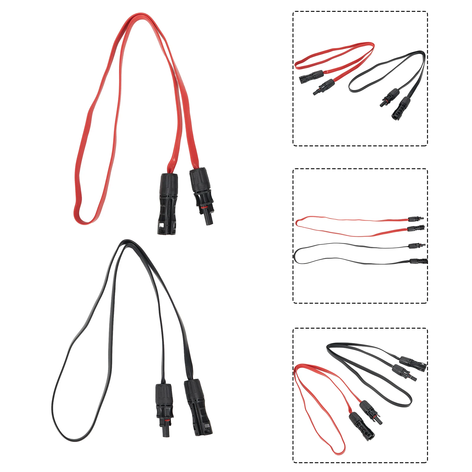 

IDC Connector Photovoltaic Cable Industrial Commercial Supplies 1 Pair 1*0.3mm² 1500V/80A For Power Transmission Brand New
