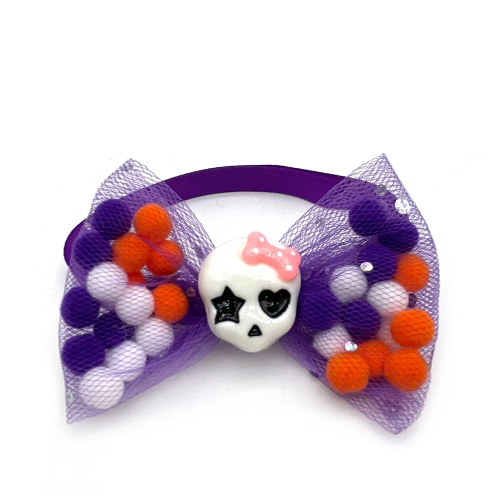 Pajarita con bola de hilo para mascotas, producto de Halloween para perros pequeños, gatos, collares de aseo para perros, suministros para perros,