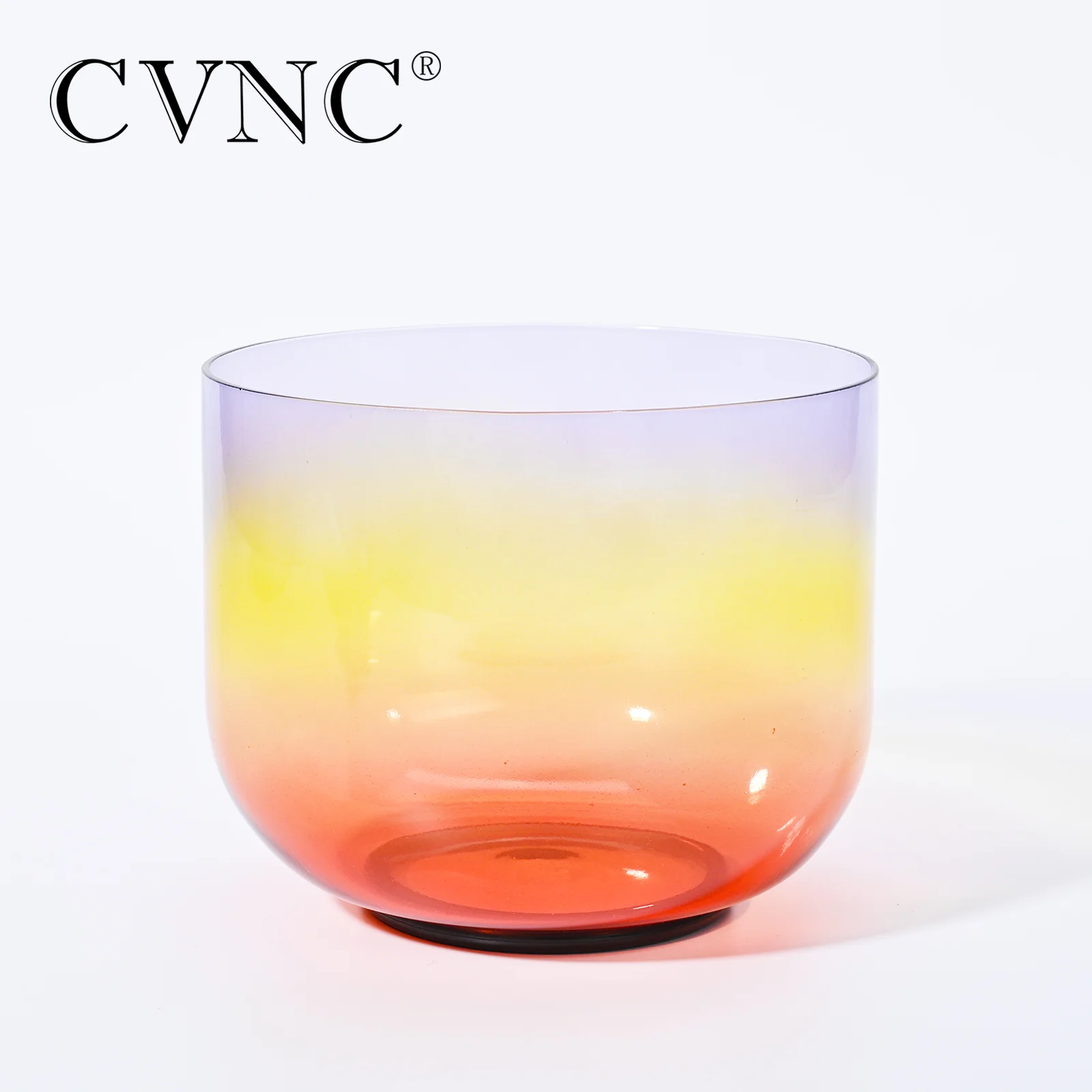 CVNC-Alchemy Clear Rainbow Note B Crystal Singing Bowl for Sound Healing and Meditation with Mallet, 6 or 7 inch