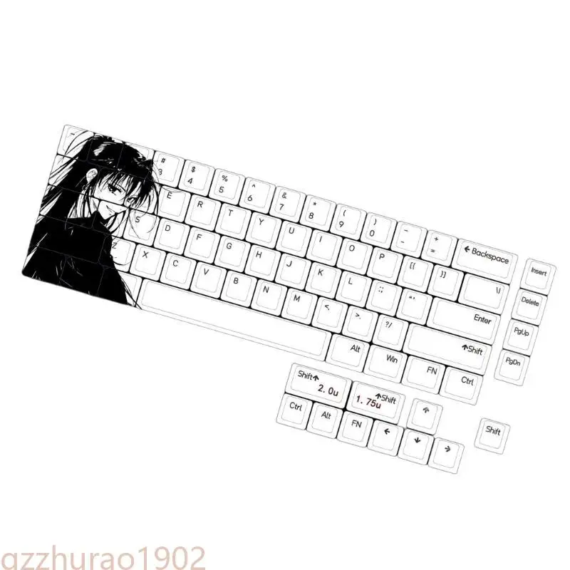 

97qb 75 Kkey Girl Girl Keycaps 5sides Dye Сублимация для механической клавиши клавиш