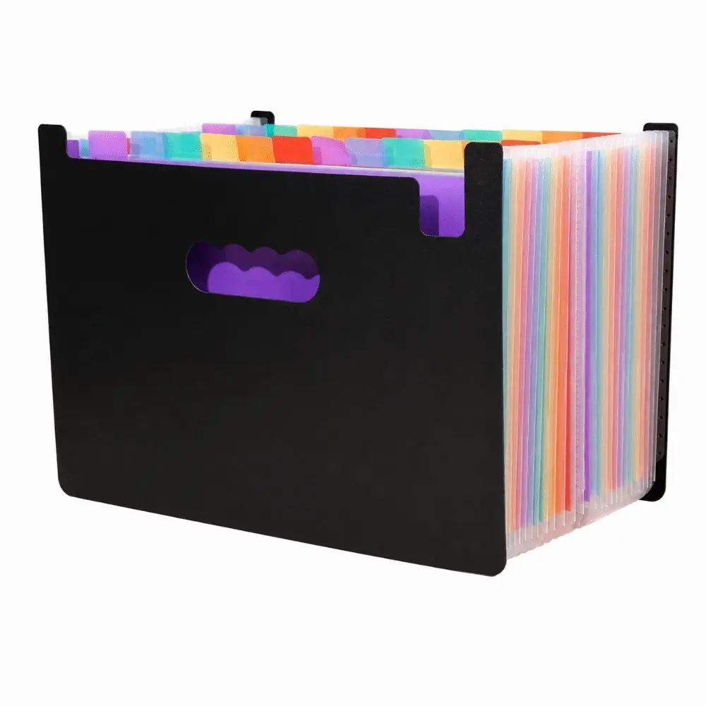Versatile 13/25 Pockets Expanding File Box A4 Expanding Capacity Multi-Layer File Bag Document Organizer Student
