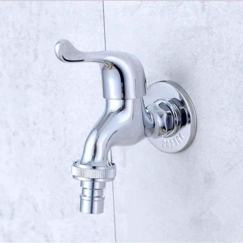 1PC Bibcock Copper Chrome Washing Machine Faucet 6 Points Tap Suitable For Siemens And G1/2' Connector