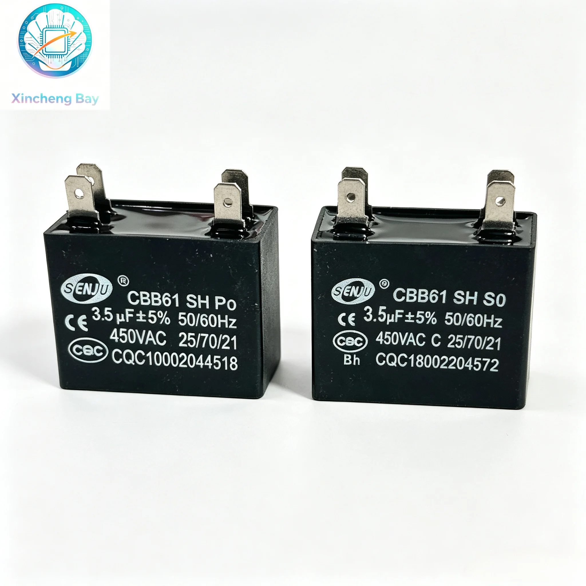 CBB61 Air Conditioner External Fan Start Capacitor 1.2/1.5/2/2.5/3/3.5/4/4.5/5/6/7/8/10UF 4P 450V Air Conditioner Fan Capacitor