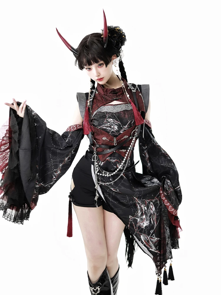 New original authentic Chinese martial arts Chinese style sweet cute super cool lolita dress cosplay set