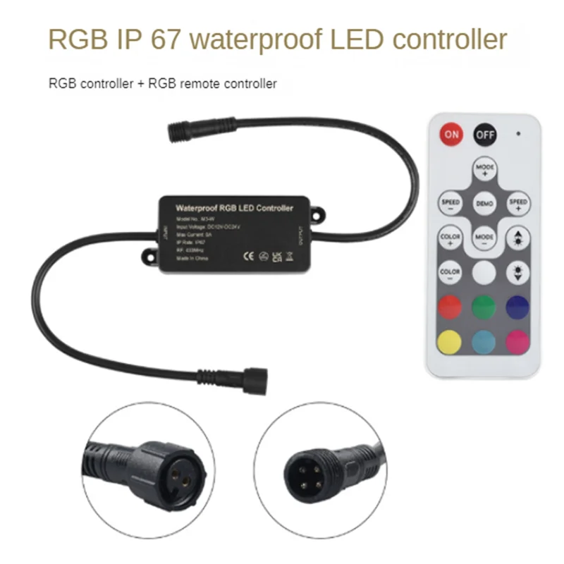 A31R-RGB LED Controller Dimmer Black ABS RGB Colorful LED Light With Light Bar Lamp Controller Dimmer