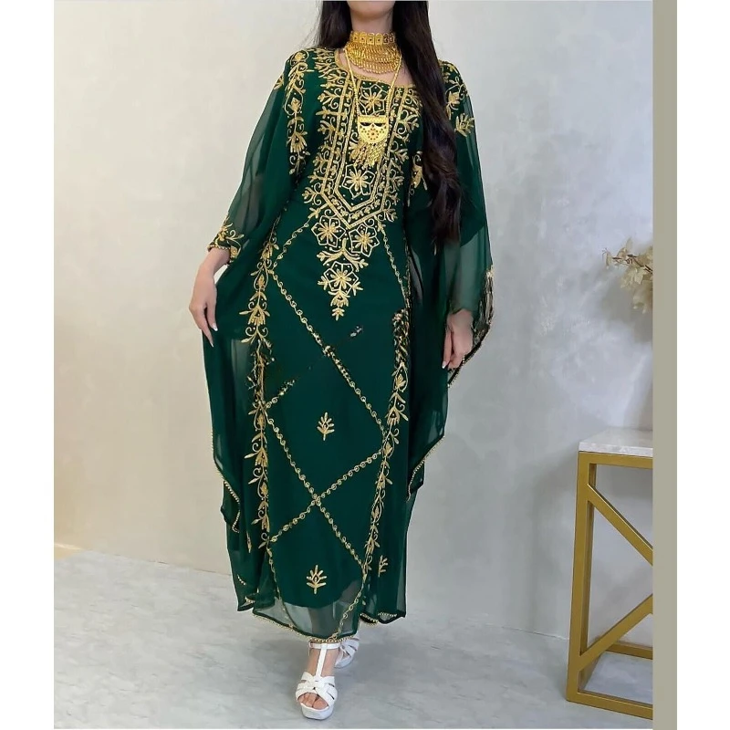 

Sale Bottle Green Moroccan Dubai African Kaftan Farasha Abaya Wedding Dress