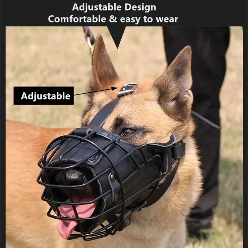 Anti-Bite Pet Dog Training Mouth Cage Mask Dog Tactical Impact Metal Muzzle for German Shepherd Doberman Rottweiler Sniffer Dog