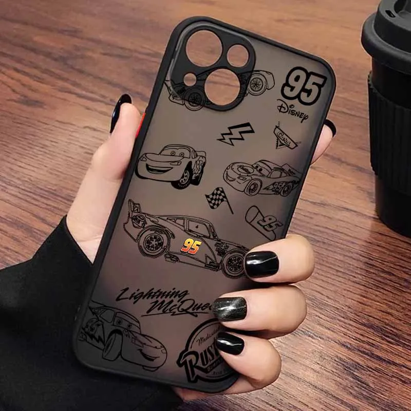 Cars Lightning McQueen 95 For iPhone 17 17Air 16E 16 15 14 13 12 11 mini Pro Max Plus Frosted Translucent Phone Case - náhled 5