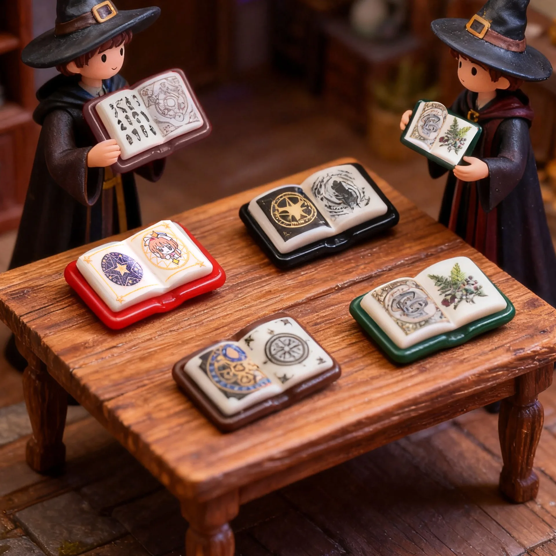 100pcs Kawaii Simulation Magic Books Resin Cabochon DIY Accessories for Keychain Jewelry Decor Wholesale Doll House Decor