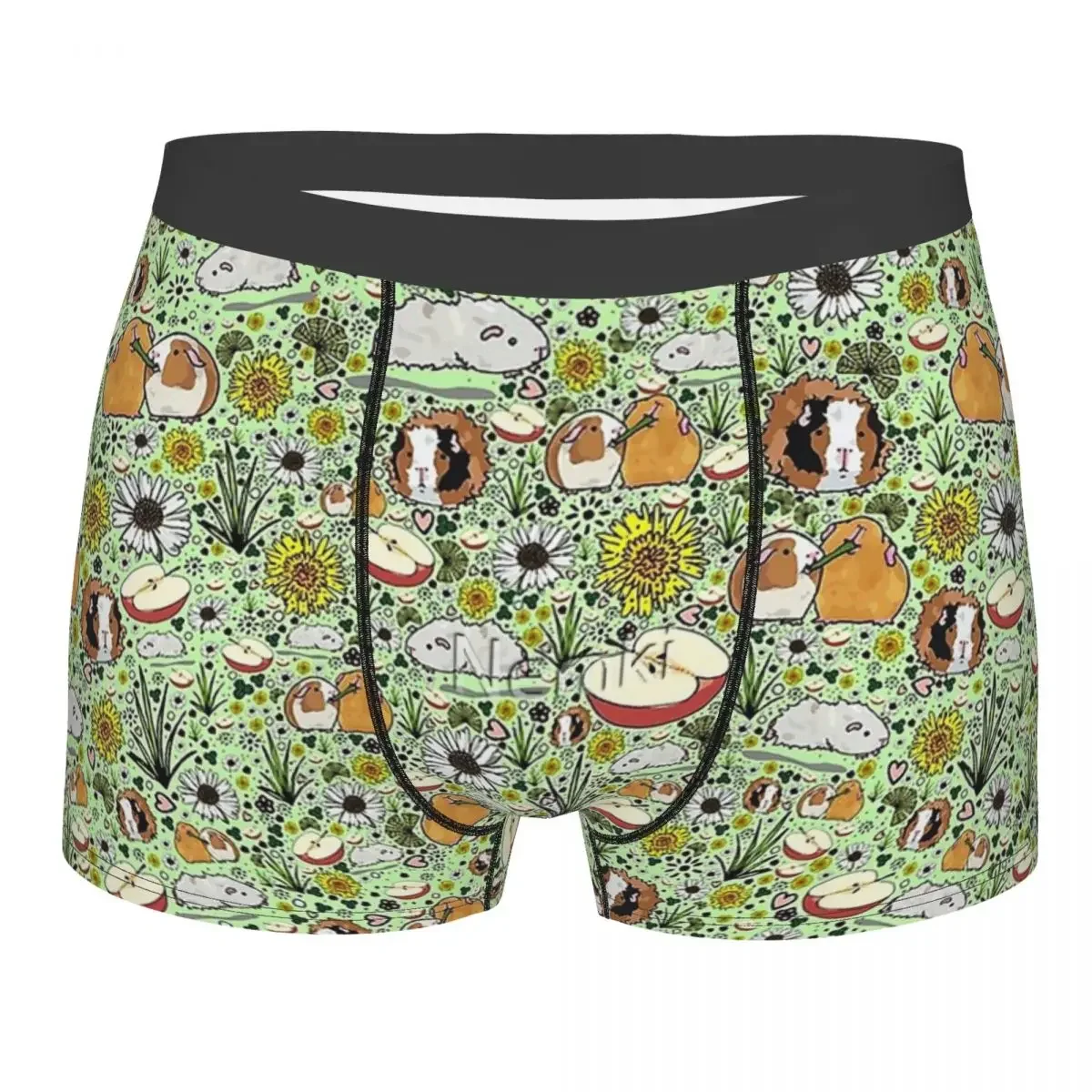 In Green Guinea Pig Cavia Porcellus Animal Underpants Breathbale Panties Men's Underwear Print Shorts Boxer Briefs