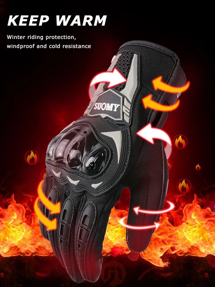 Guanti da Moto primavera autunno guanti impermeabili antivento caldi guanti da Moto da uomo guanti da Moto Touch Screen Motocross Luvas