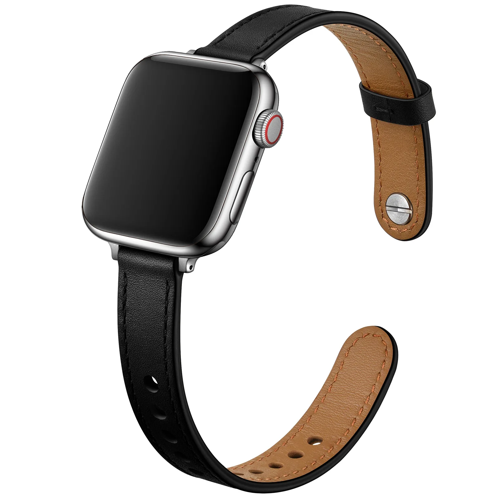 Slim Leather Strap for Apple Watch Band Ultra 44mm 45mm 40mm 41mm 38 42mm 49mm Stylish Bracelet for iWatch Series 9 8 7 6 SE 4 3