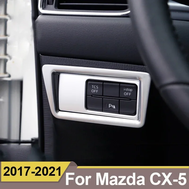 For MAZDA CX-5 CX5 2017-2020 2021 2022 2023 2025 Car Headlamps Adjustment Switch decoration cover Trim car styling accessories