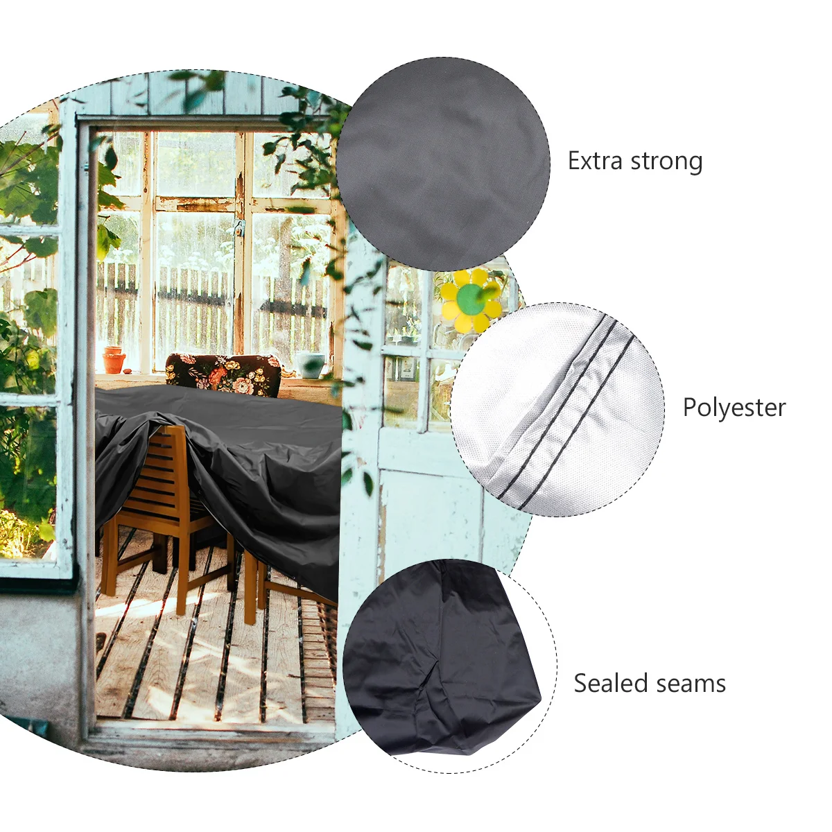 غطاء أثاث مقاوم للماء 350x260x90 سنتيمتر اضافية قوية غطاء أريكة الفناء المسيل للدموع مقاومة للرطوبة أثاث خارجي القماش المشمع #1