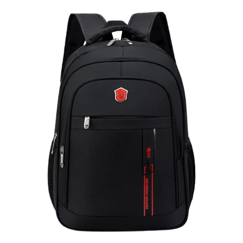 Men Backpack Large Capacity Waterproof Zipper Closure Oxford Cloth Wear-resistant Travel Laptop Bag Backpack Office Supplies