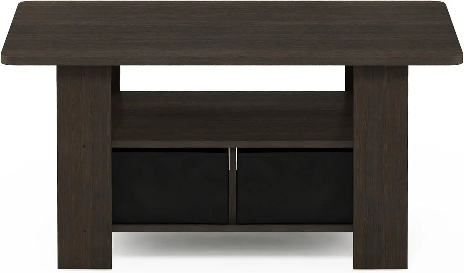 Couchtisch mit Behältern, Dunkelbraun/Schwarz