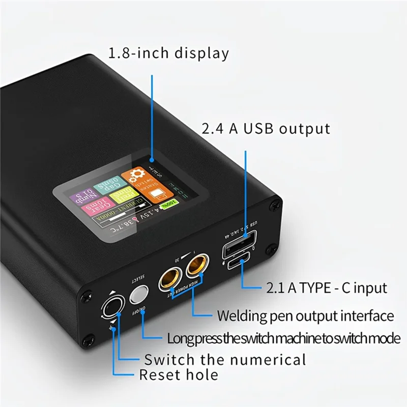 ABVJ-Kit portátil de soldador de ponto com display LCD colorido, bateria de lítio 500mAh para reparo de bateria 18650