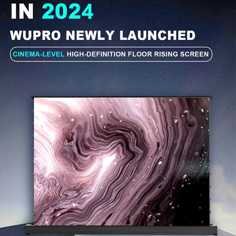 4K ALR High Contrast Gray Diamond Projector Screen Anti-Light 92-120Inch Electric Floor Rising Screen Smart TV For LED Projector