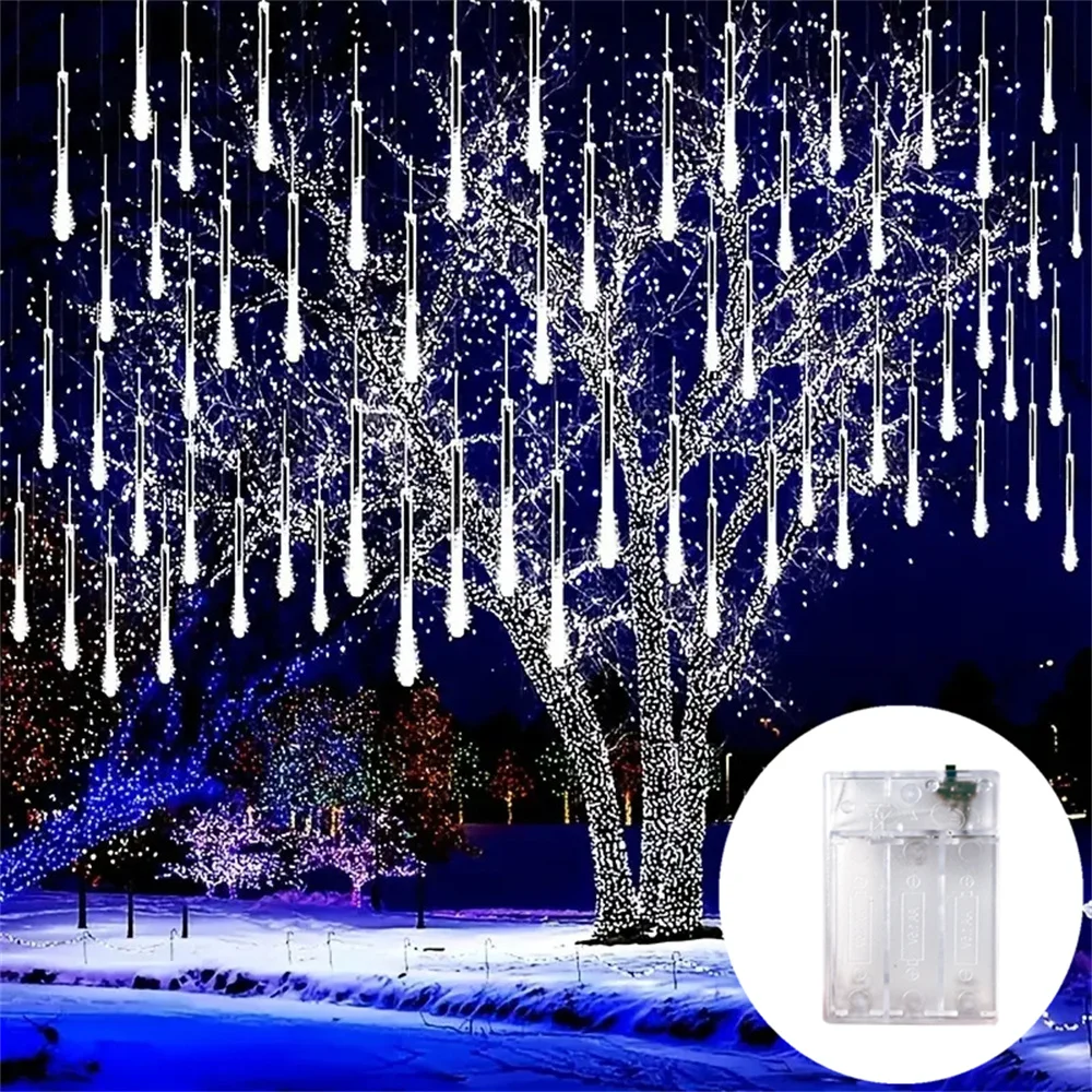 طاقة البطارية LED أضواء 30 سنتيمتر LED النيزك دش المطر سلسلة أضواء الشارع عيد الميلاد الديكور المنزل في الهواء الطلق حفل زفاف ديكور #1