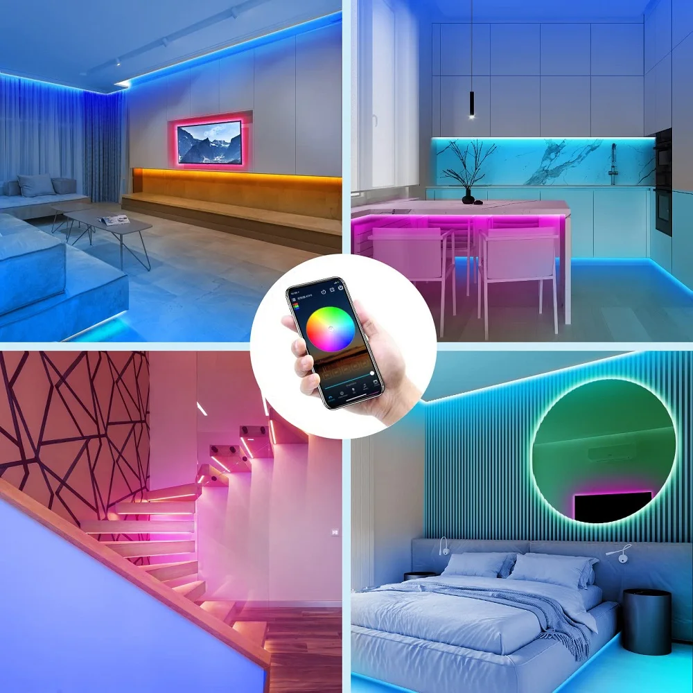 DC5V USB LED diody na wstążce RGB 3535 24 klawisze Bluetooth taśma z pilotem zmienia kolor lampka na dekoracja sypialni bożonarodzeniowe