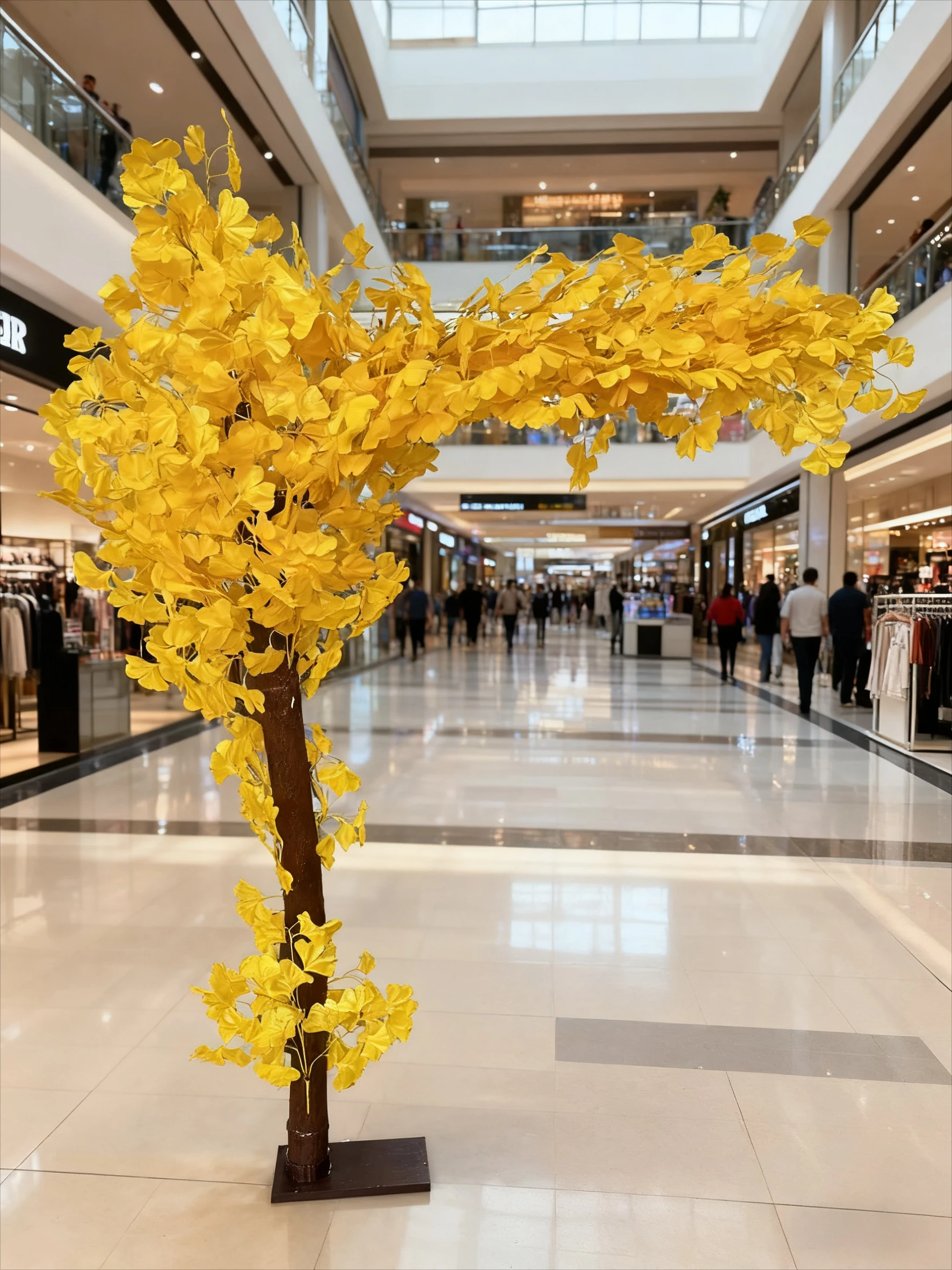 

Simulation of ginkgo tree indoor & outdoor decoration fake tree yellow ginkgo wish area shopping mall exhibition hall landscape