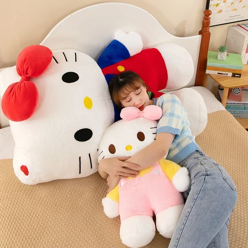 New 80cm Oversize Kawaii Sanrio Hello Kitty Plushie Doll Hello Kitty Pink Stuffed Toys Cute Anime Soft Pillow Kids Birthday Gift