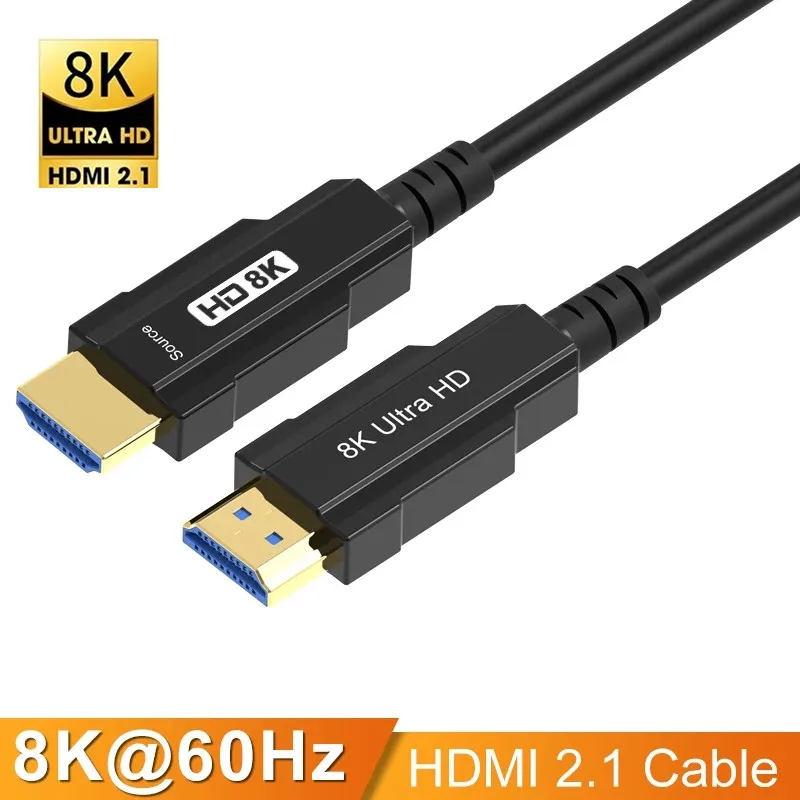 

Ultra HDMI-compatible Cable Fiber Optic 8K 4K HD Cable 48Gbps 120Hz 60Hz HDR HDCP2.2/2.3 for HDTV Projector X-Box Ps4/5 Computer