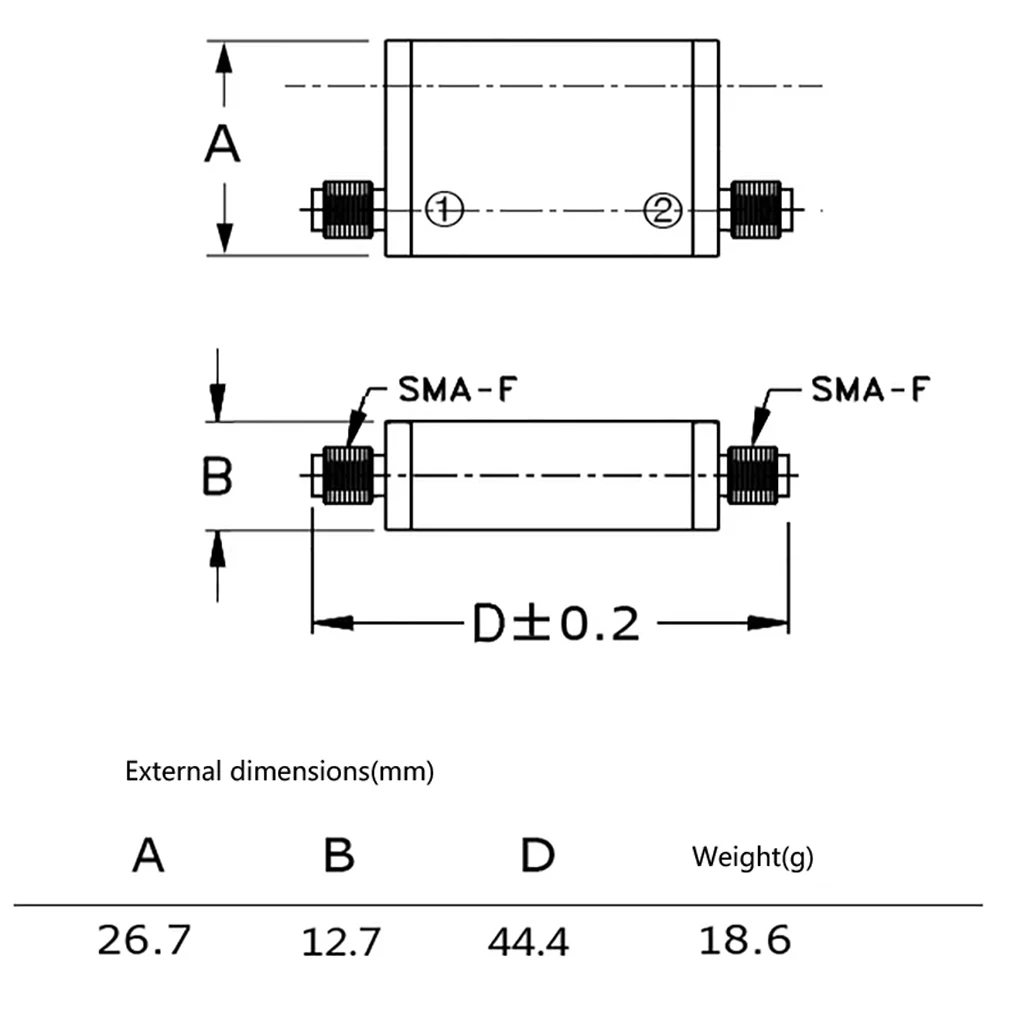 470-690MHz Bandstoppfilter Notch-Filter UHF 5G Signalblocker Geringe Eingangsverluste Hohe Selektivität SMA-F zu SMA-F 3W HF-Filter – Detail 1