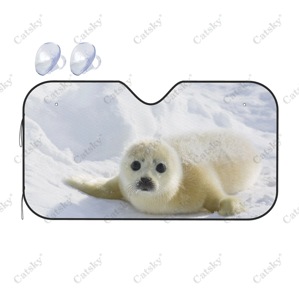 seal animal Car Sunshade Interior Accessories Folding Sunscreen Anti-UV Pattern Printing Gift Sunshade