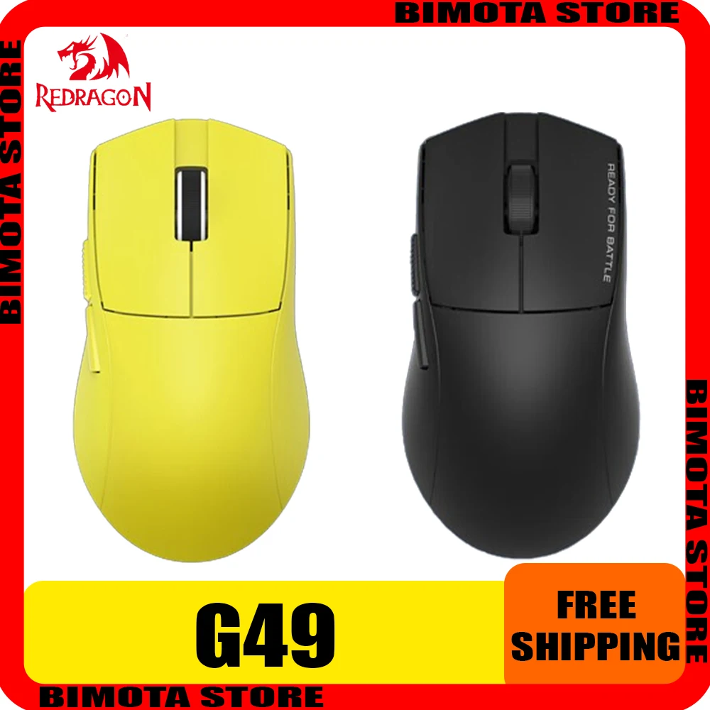 REDRAGON G49 4K Wireless Mouse PAW3395 Low Delay Three-Mode Bluetooth E-Sports Gaming Mouse Lightweight PC Gamer Accessories