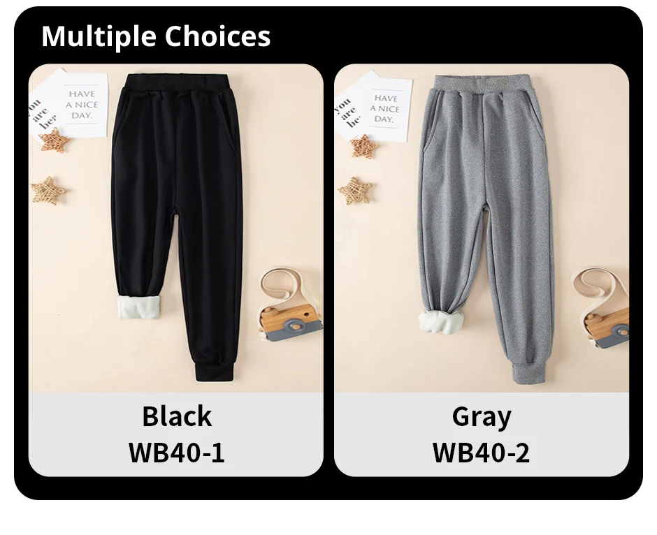 1/2-teiliges Set aus warmen, dicken Sweatpants mit Taschen für Jungen und Mädchen, ideal für Herbst und Winter, lässiger Sportlook mit Fleece-Futter. – Detail 9
