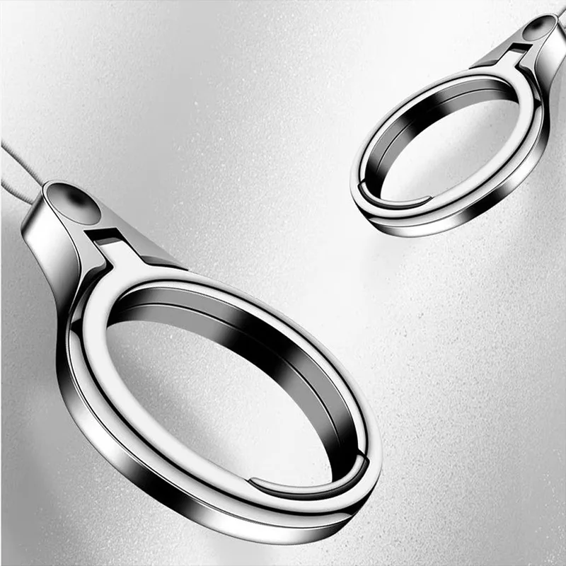 2in1 Mobile Phone Metal Holder Finger Ring Lanyard para for iPhone 16 Pro Max for Samsung for Xiaomi Fold Stand Phone Charm Strap Acessórios straps para celular