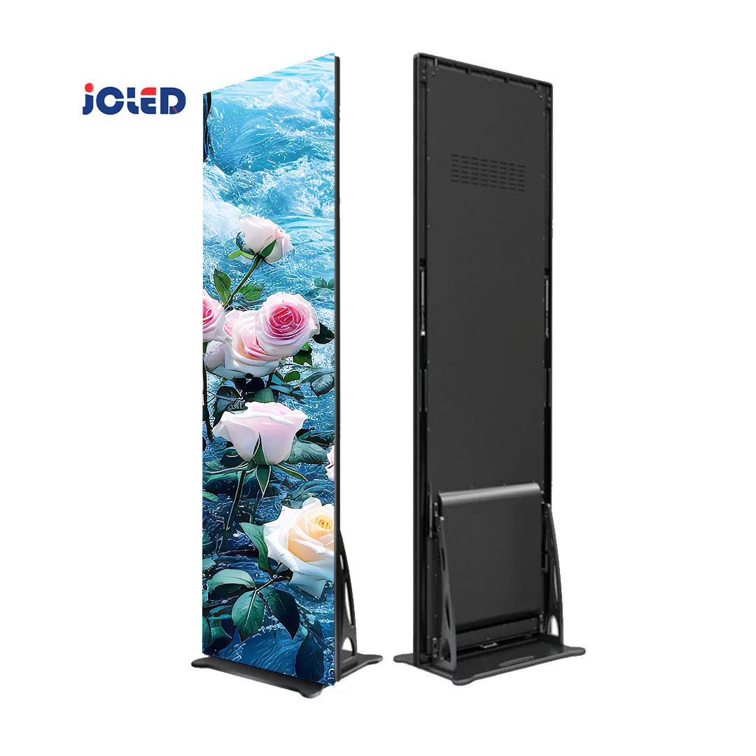 

640x1920mm P1.86 Trifold Led Poster Screen Portable Floor Stand Indoor Outdoor P2.5 Triple Foldable Led Screen for Wedding