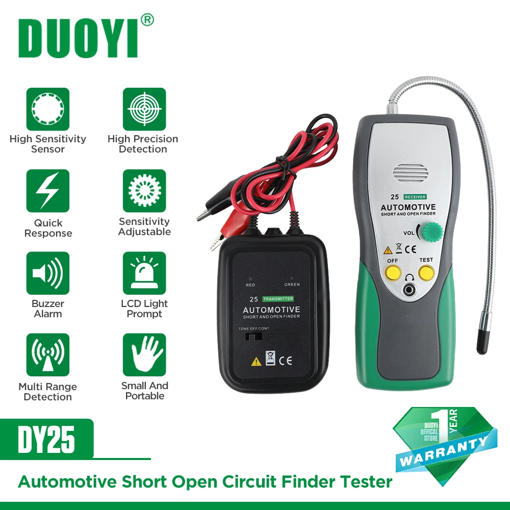 Duoyi Dy25 Auto Korte Open Circuit Finder Tester Auto Trucks Kabel Draad Tracker Volgende En Lokaliseren Reparatie Detector 42V Dc